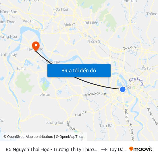 85 Nguyễn Thái Học - Trường Th Lý Thường Kiệt to Tây Đằng map