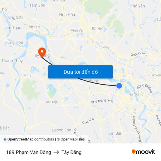 189 Phạm Văn Đồng to Tây Đằng map