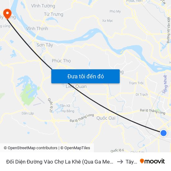 Đối Diện Đường Vào Chợ La Khê (Qua Ga Metro La Khê) - 405 Quang Trung (Hà Đông) to Tây Đằng map