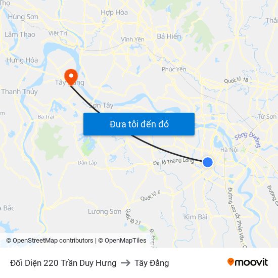 Đối Diện 220 Trần Duy Hưng to Tây Đằng map