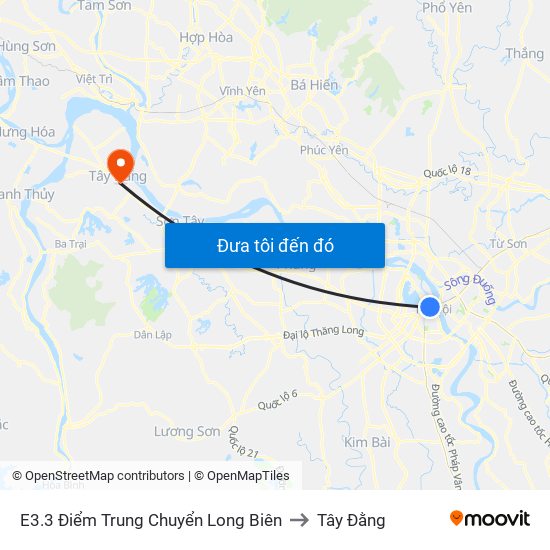 E3.3 Điểm Trung Chuyển Long Biên to Tây Đằng map