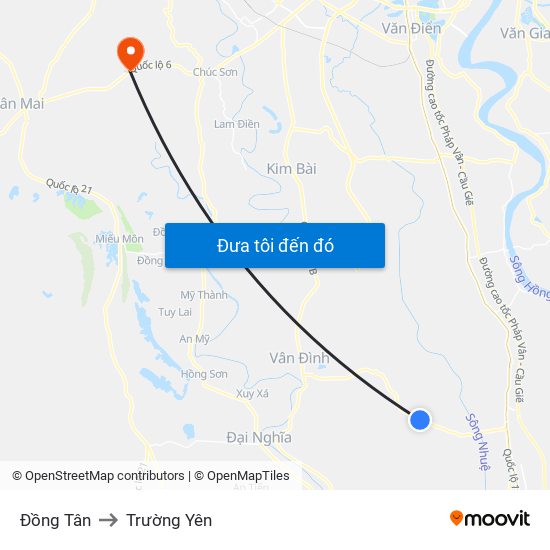 Đồng Tân to Trường Yên map