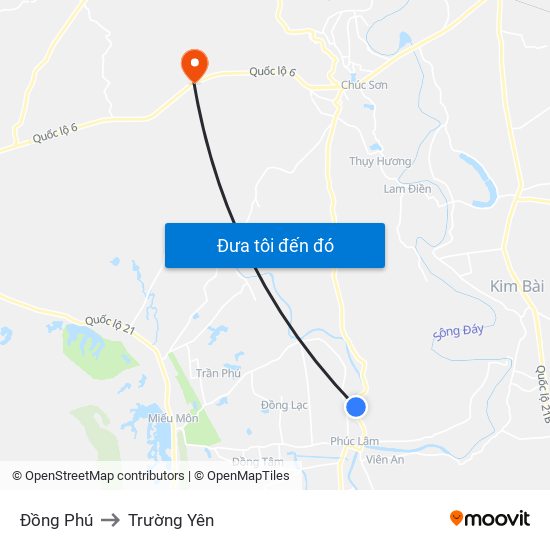 Đồng Phú to Trường Yên map