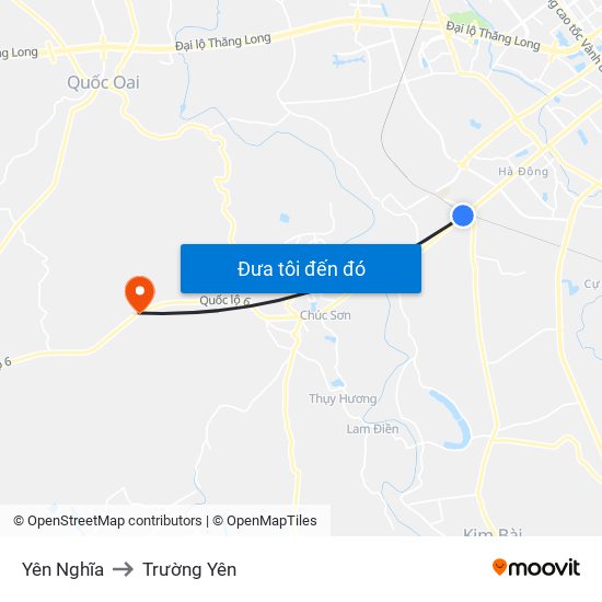 Yên Nghĩa to Trường Yên map