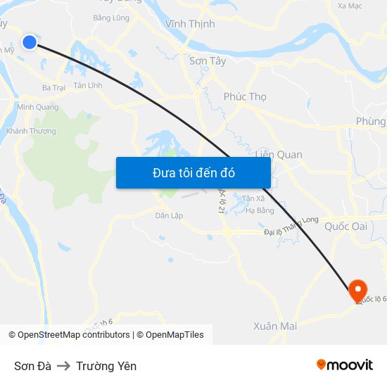 Sơn Đà to Trường Yên map