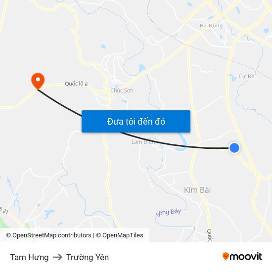 Tam Hưng to Trường Yên map