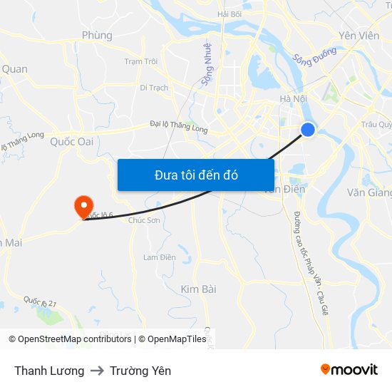 Thanh Lương to Trường Yên map