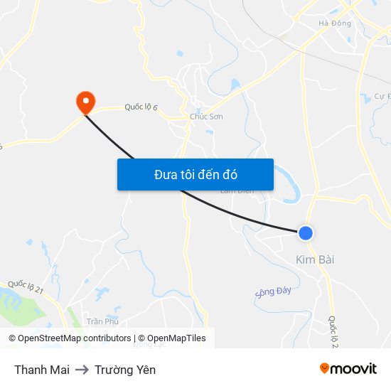 Thanh Mai to Trường Yên map