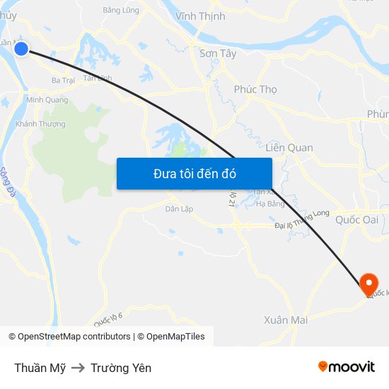 Thuần Mỹ to Trường Yên map