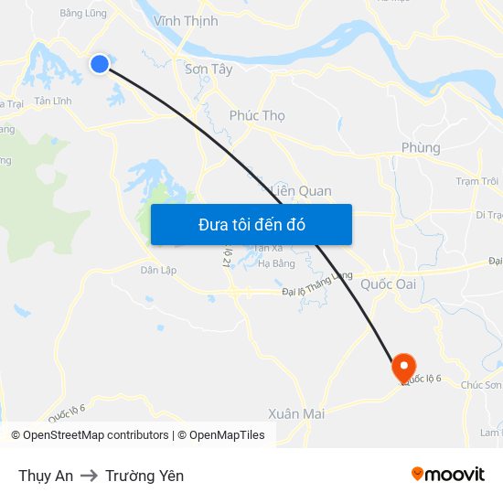 Thụy An to Trường Yên map