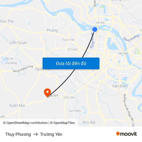 Thụy Phương to Trường Yên map