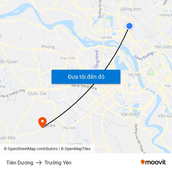 Tiên Dương to Trường Yên map