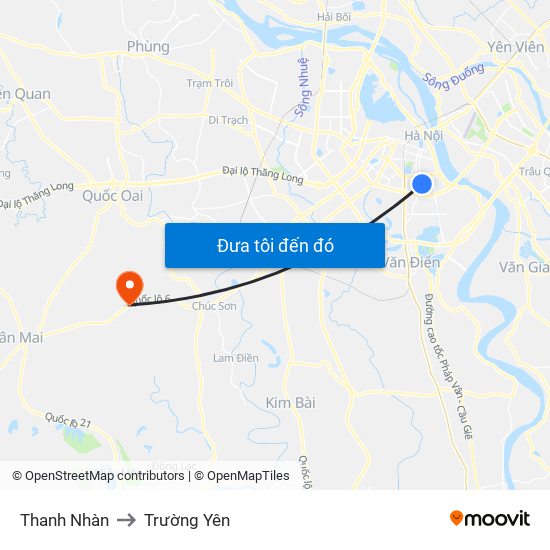 Thanh Nhàn to Trường Yên map