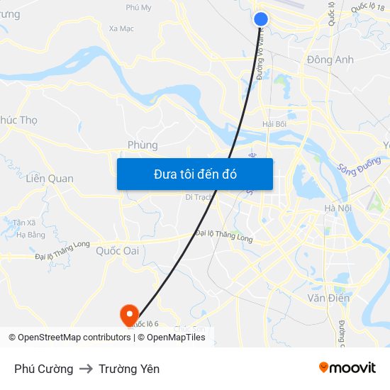 Phú Cường to Trường Yên map