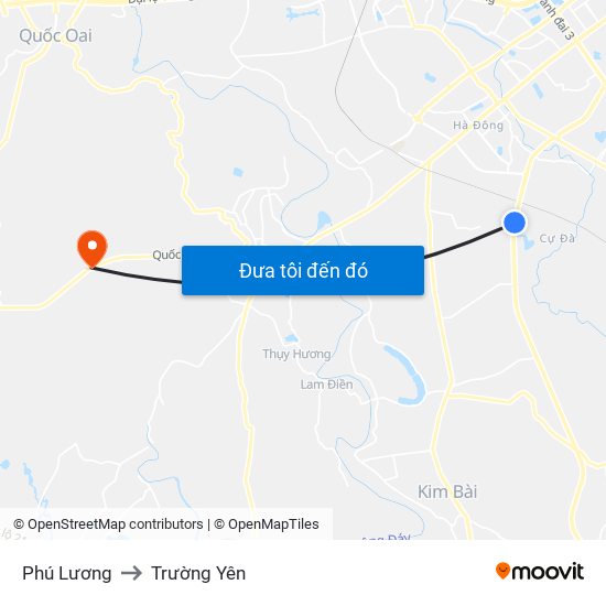 Phú Lương to Trường Yên map