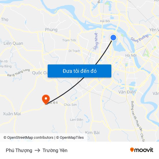 Phú Thượng to Trường Yên map