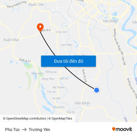 Phú Túc to Trường Yên map