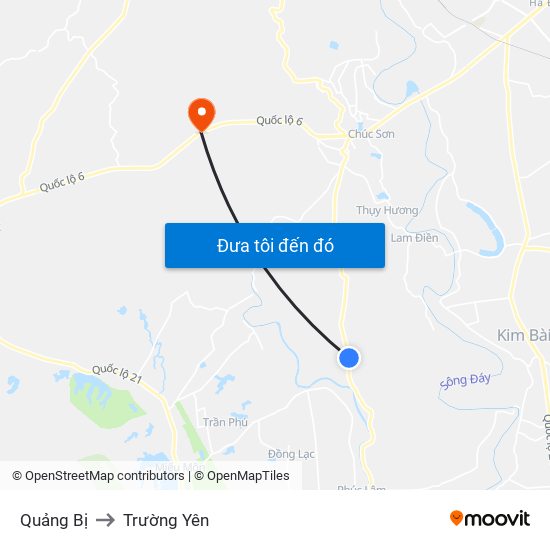 Quảng Bị to Trường Yên map