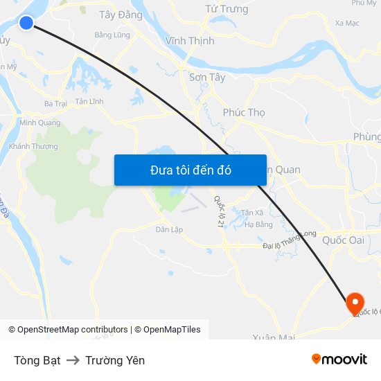 Tòng Bạt to Trường Yên map