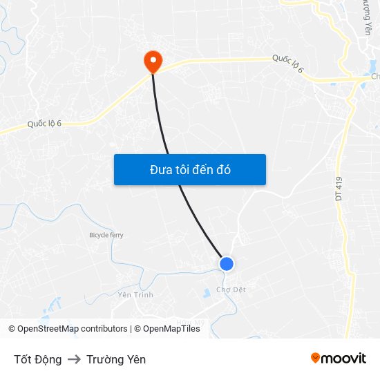 Tốt Động to Trường Yên map