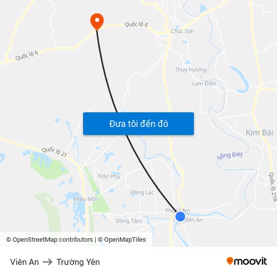 Viên An to Trường Yên map