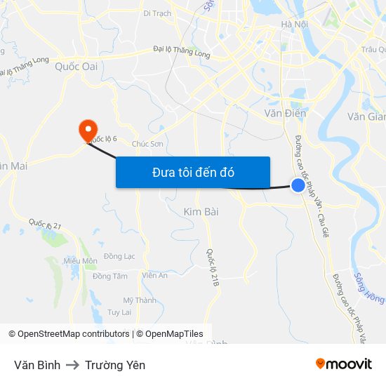 Văn Bình to Trường Yên map