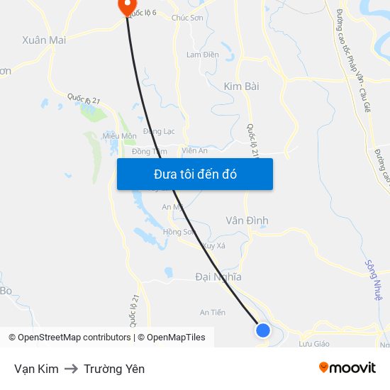 Vạn Kim to Trường Yên map