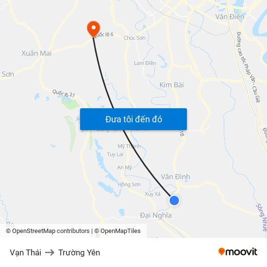 Vạn Thái to Trường Yên map