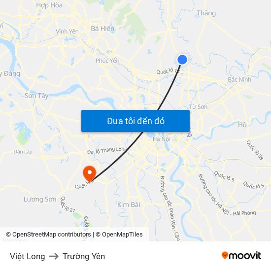 Việt Long to Trường Yên map