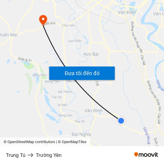 Trung Tú to Trường Yên map