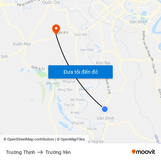 Trường Thịnh to Trường Yên map