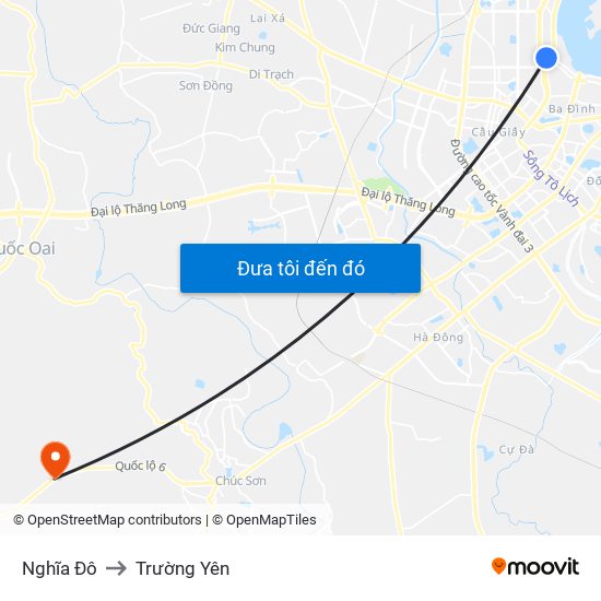 Nghĩa Đô to Trường Yên map