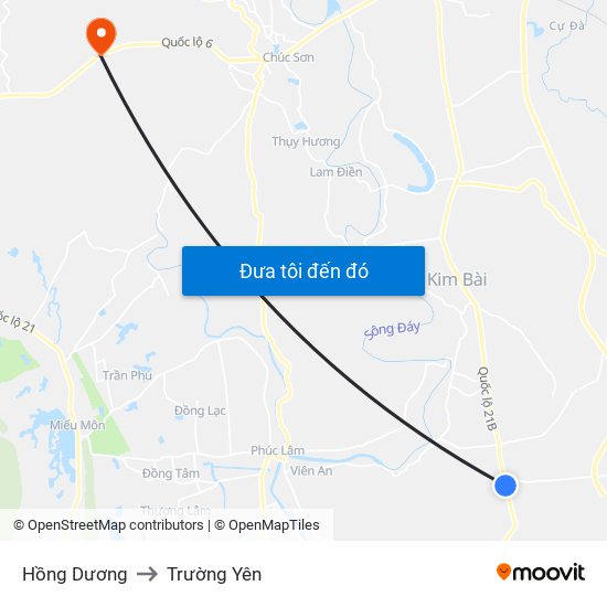 Hồng Dương to Trường Yên map