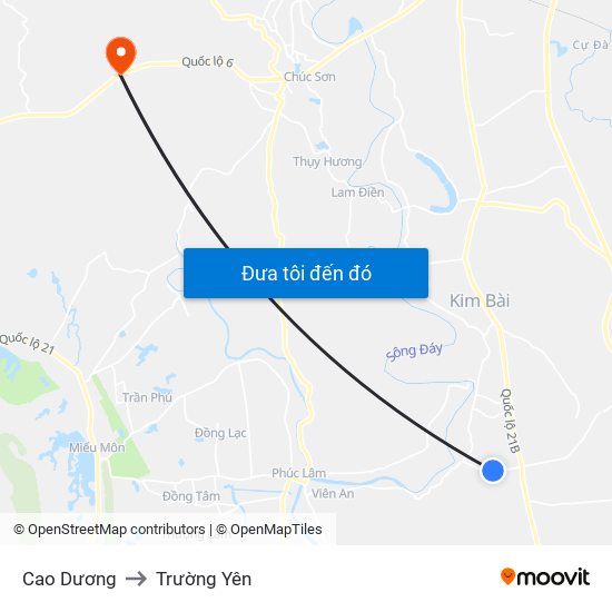 Cao Dương to Trường Yên map