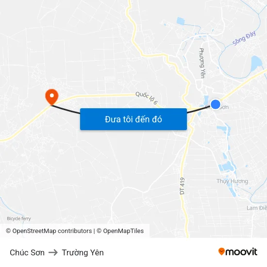 Chúc Sơn to Trường Yên map