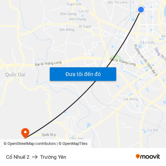 Cổ Nhuế 2 to Trường Yên map