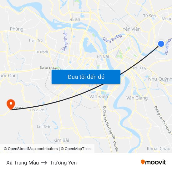 Xã Trung Mầu to Trường Yên map