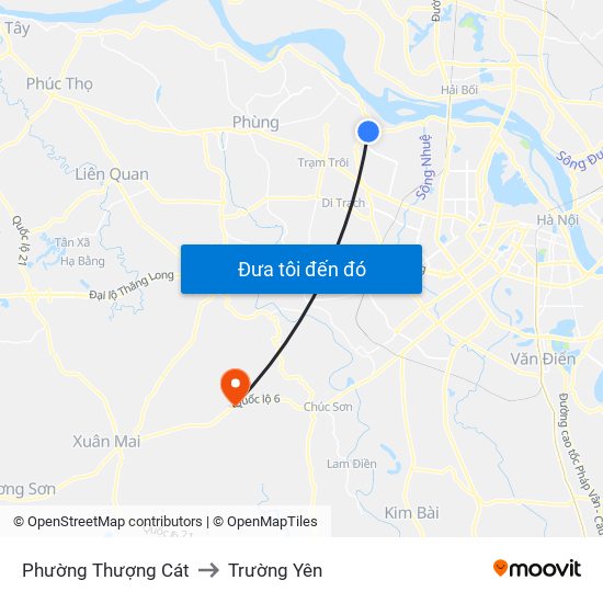 Phường Thượng Cát to Trường Yên map