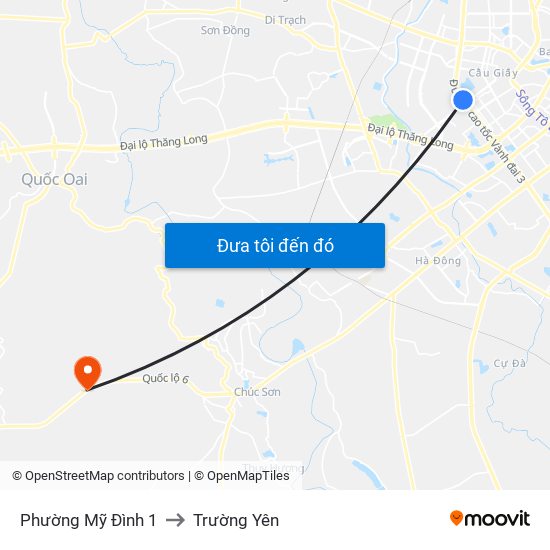 Phường Mỹ Đình 1 to Trường Yên map