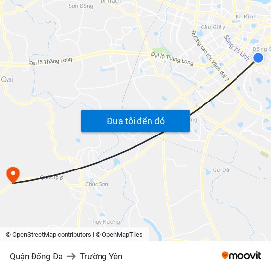 Quận Đống Đa to Trường Yên map