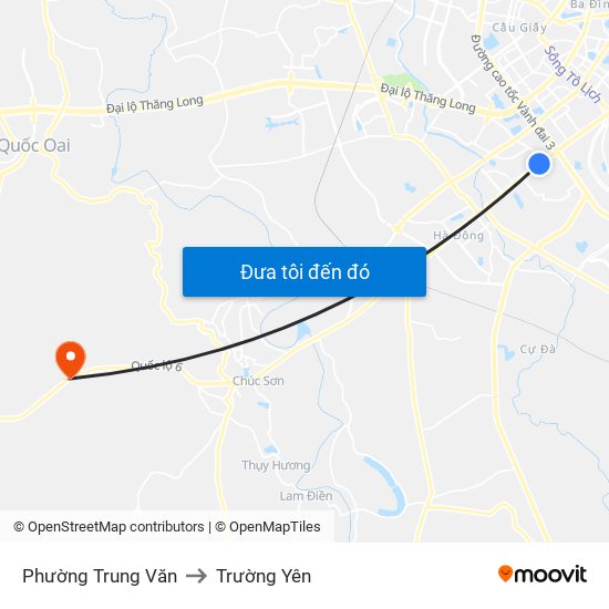 Phường Trung Văn to Trường Yên map