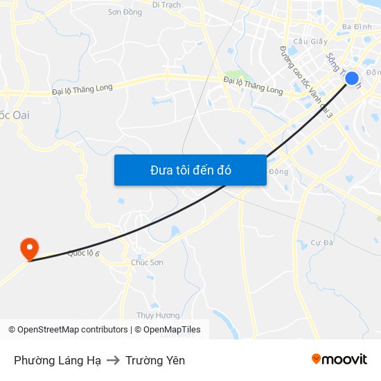 Phường Láng Hạ to Trường Yên map