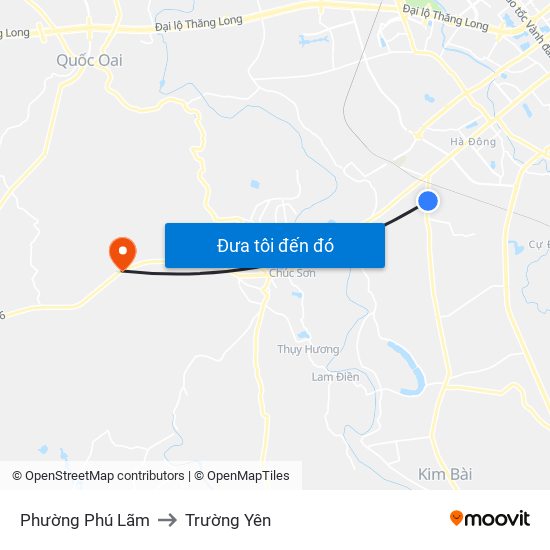 Phường Phú Lãm to Trường Yên map