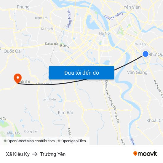 Xã Kiêu Kỵ to Trường Yên map