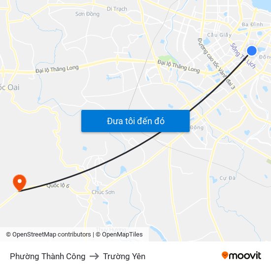 Phường Thành Công to Trường Yên map