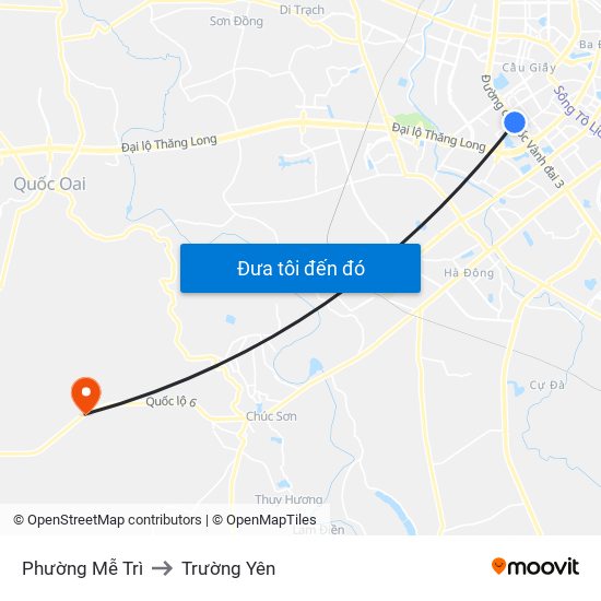Phường Mễ Trì to Trường Yên map