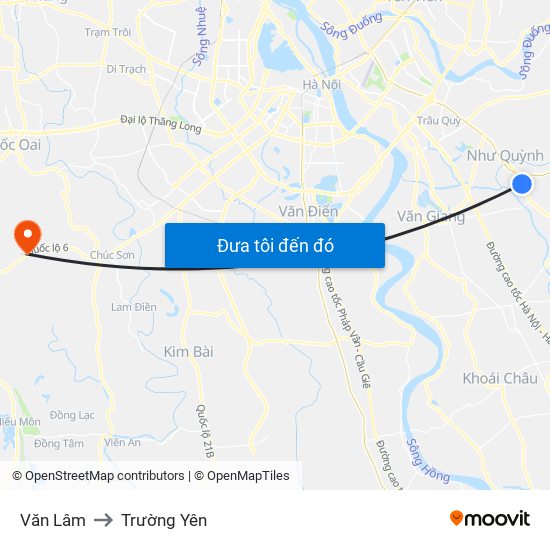 Văn Lâm to Trường Yên map