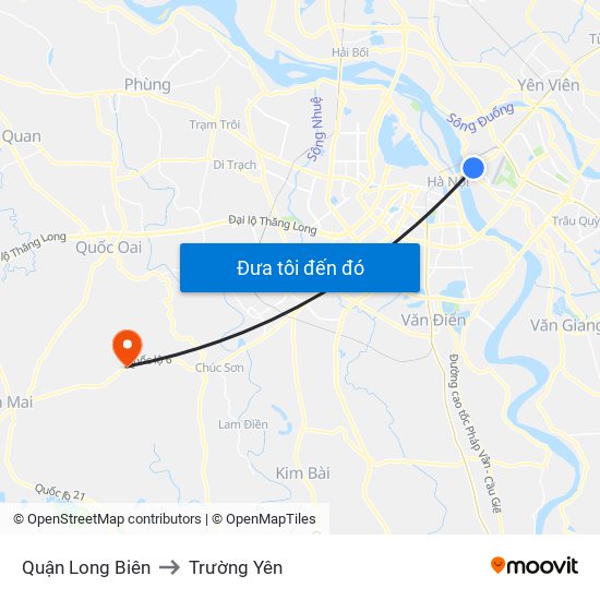 Quận Long Biên to Trường Yên map