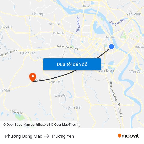 Phường Đống Mác to Trường Yên map