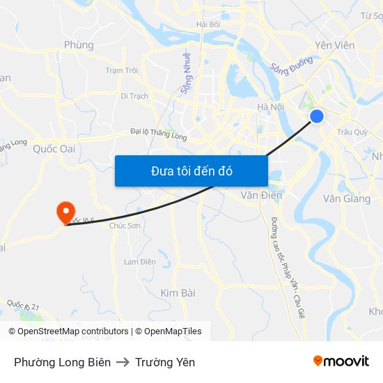 Phường Long Biên to Trường Yên map